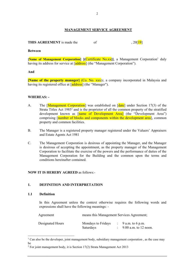 Management Service Agreement Template BurgieLaw   49 Bl Management Service Agreement 2 768x1085 